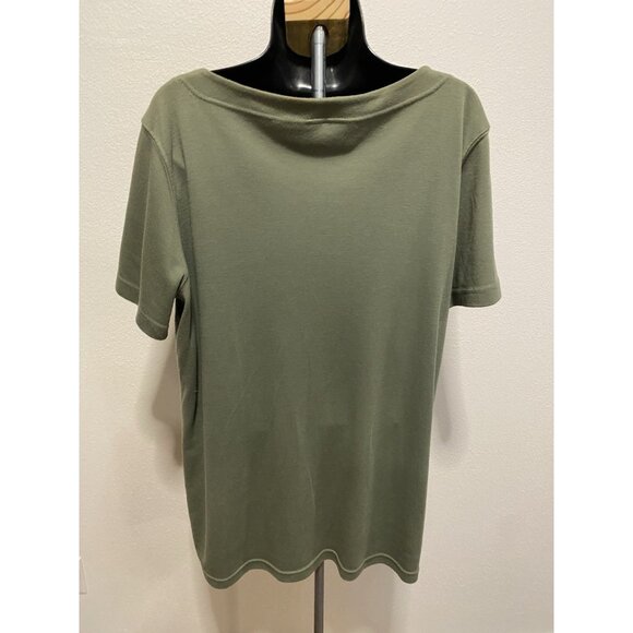 Jaclynn Smith Sport Womens Size Large Top Olive Color Short Sleeve - Picture 9 of 11
